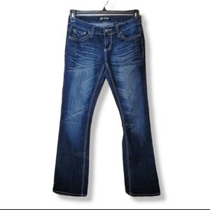 ZCO Jeans Straight Leg Angel Wing Rhinestone Bling Back pockets sz 7